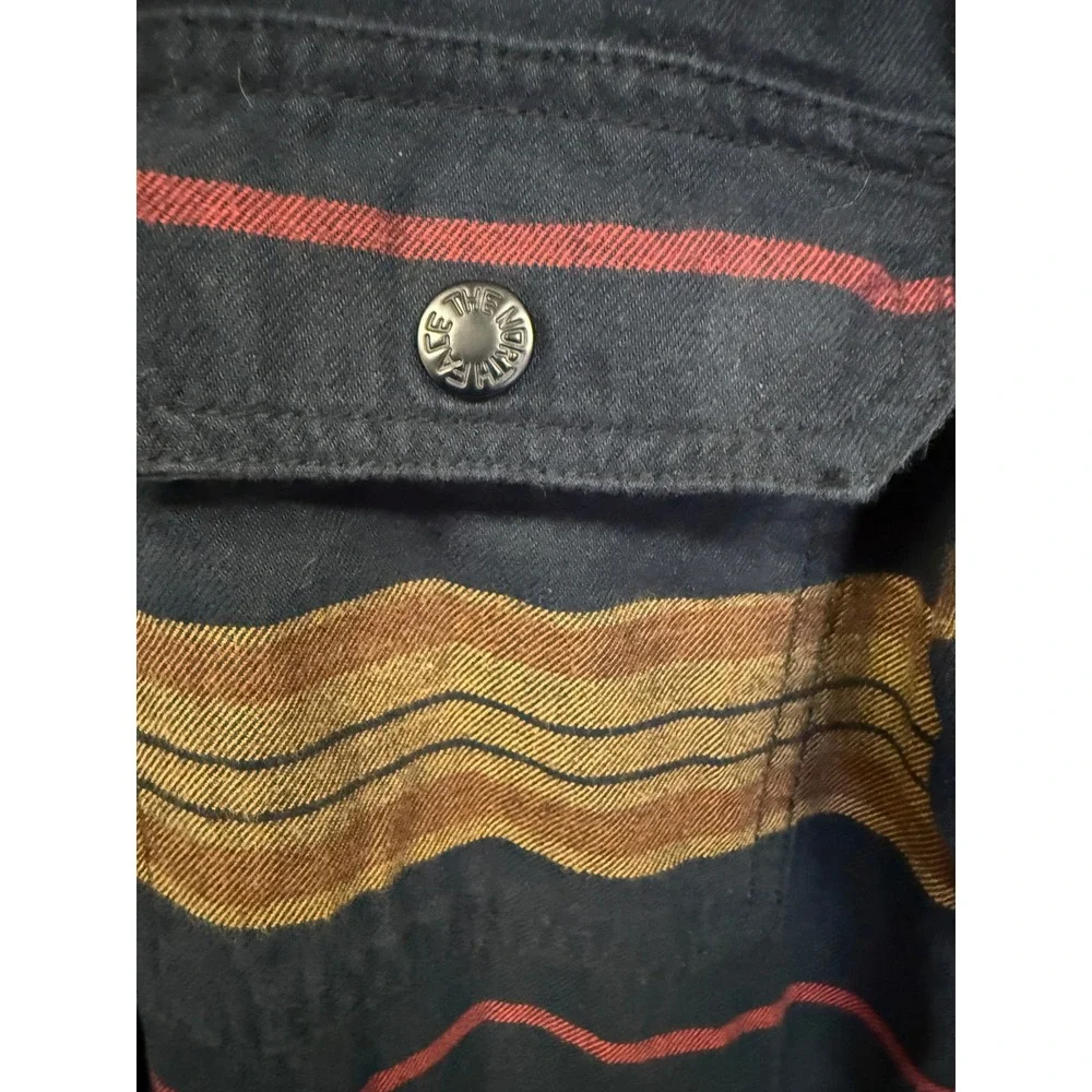 The North Face Campshire Sherpa Lined Shirt Jacket Navy Stripe NF0A4QPM Mens S